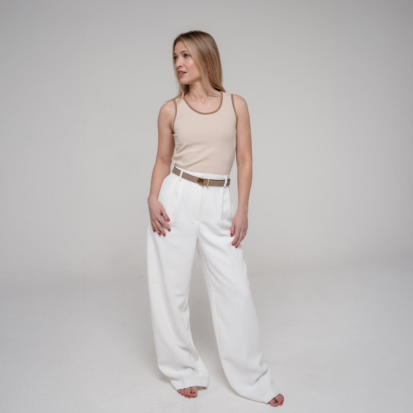 Two-Tone Ribbed Tank Top