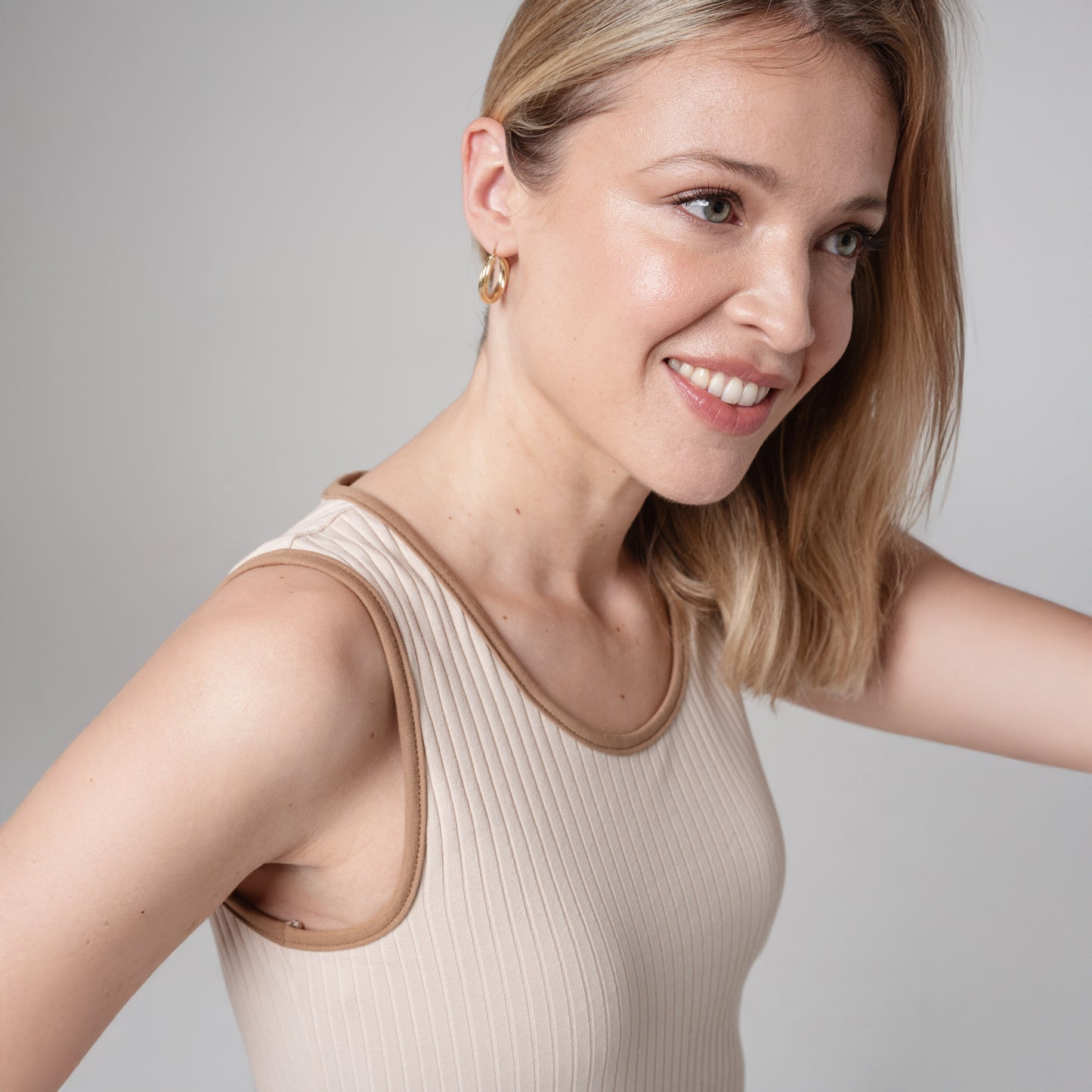 Two-Tone Ribbed Tank Top